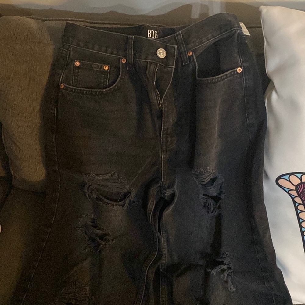 Black baggy jeans with rips